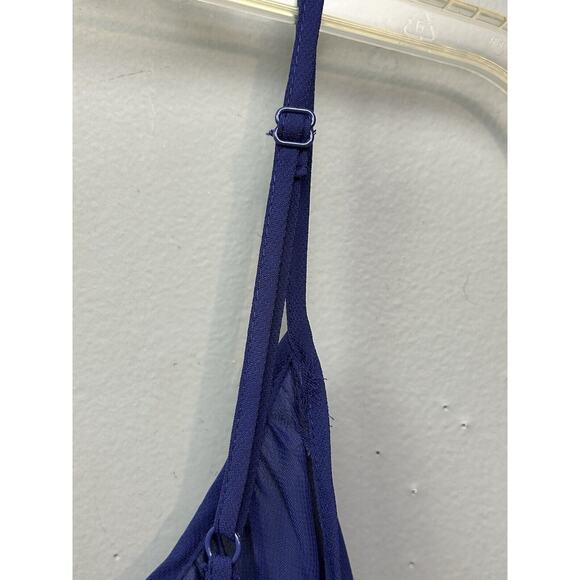 Miss Tina By Tina Knowles Tank Top XL 16-18 Box Pleats Purple Sleeveless Sheer - Picture 5 of 6